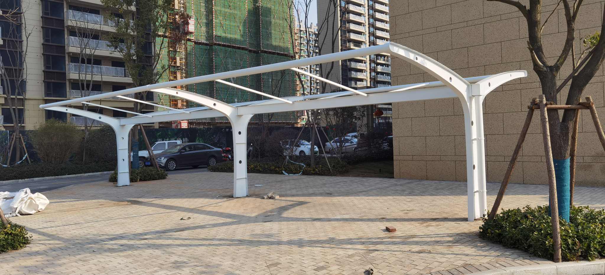 江西抚州非机动车雨棚拉膜做