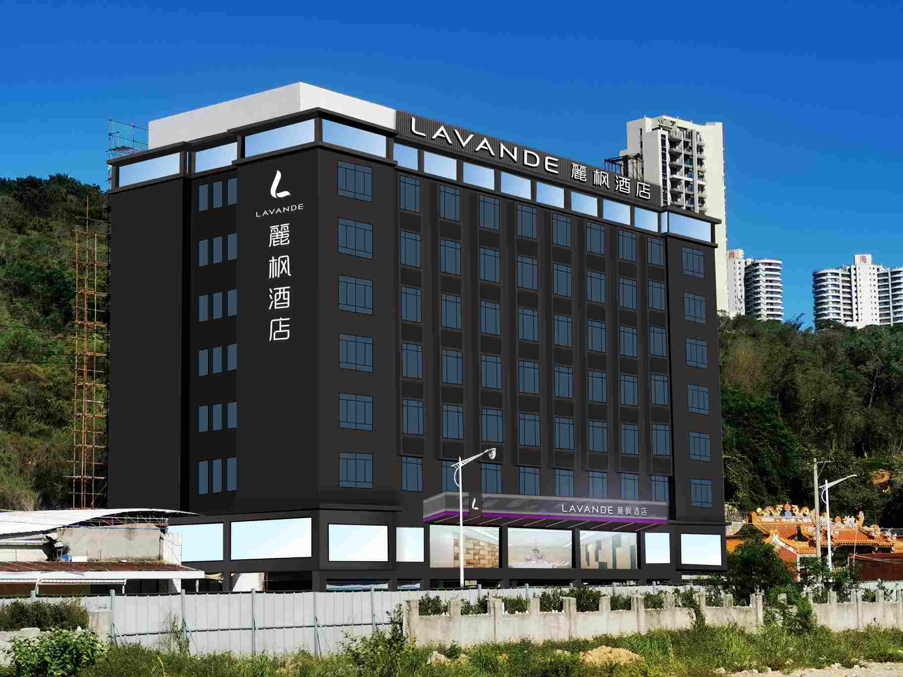 汕头南澳县招牌广告安装,贴墙广告字和楼顶招牌.均为冲孔发光字